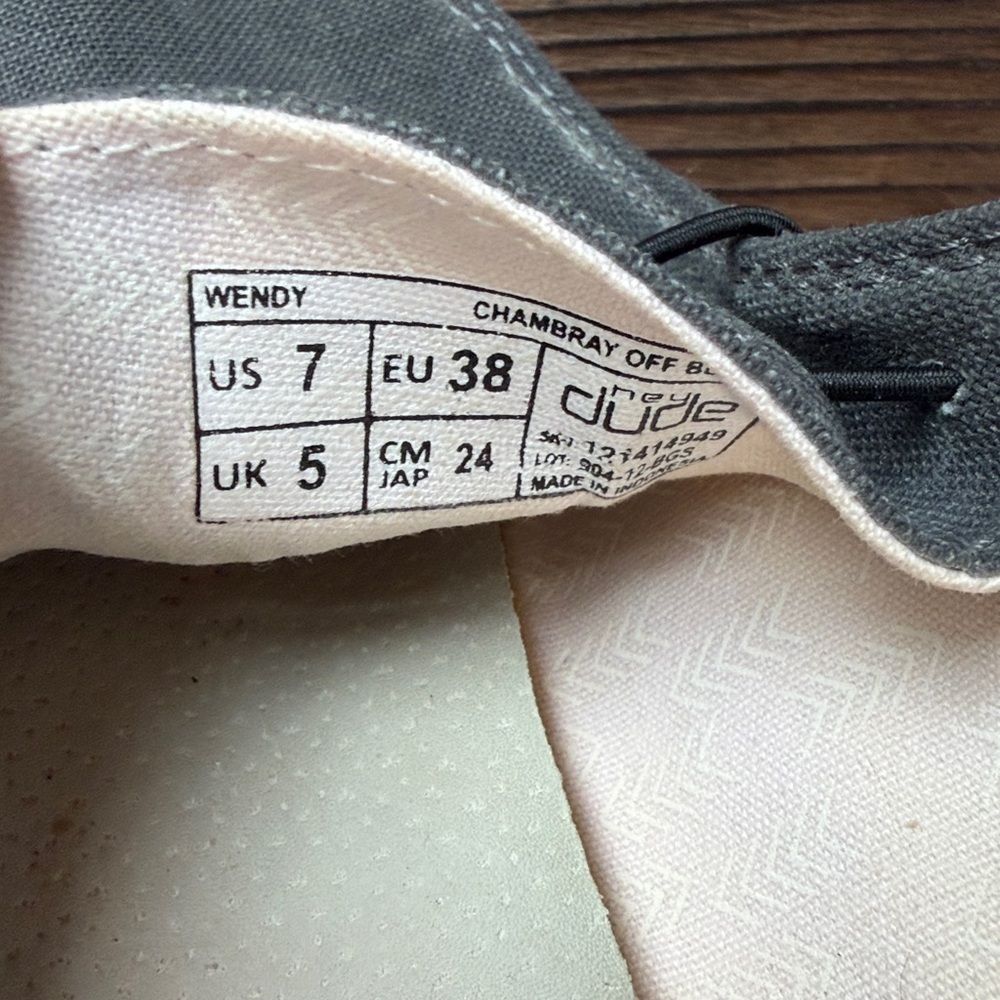 Hey Dude Wendy Chambray Off Black Slip On Loafers - Picture 8 of 8